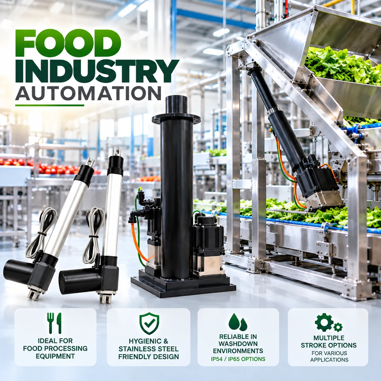 Food industry automation actuators