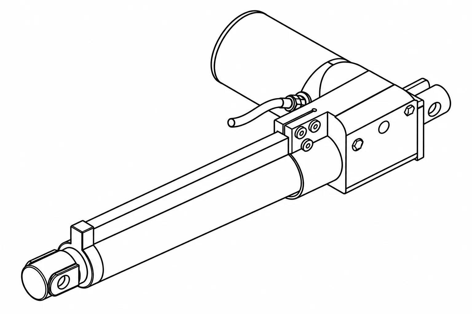Linear actuator technical wireframe